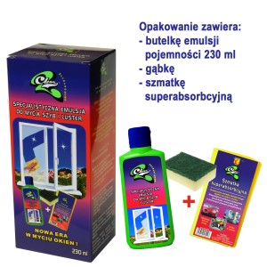 Szyby - Lustra - Emulsja- szmatka i gąbka - 230 ml
