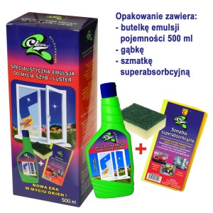 Szyby - Lustra - Emulsja -szmatka i gąbka - 500 ml
